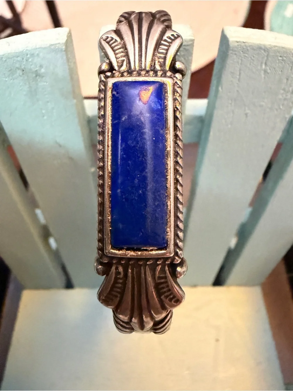 Carolyn Pollack Silver Bracelet with Lapis Blue Stone